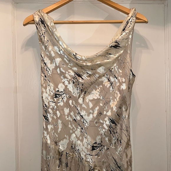 Vintage Joseph Ribkoff abstract 80s flair bottom low back sleeveless dress - Picture 2 of 11